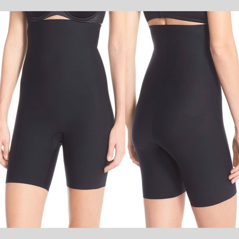 NWT Spanx Thinstincts High Waist Mid-Thigh Shorts Black [SZ Medium ]‎